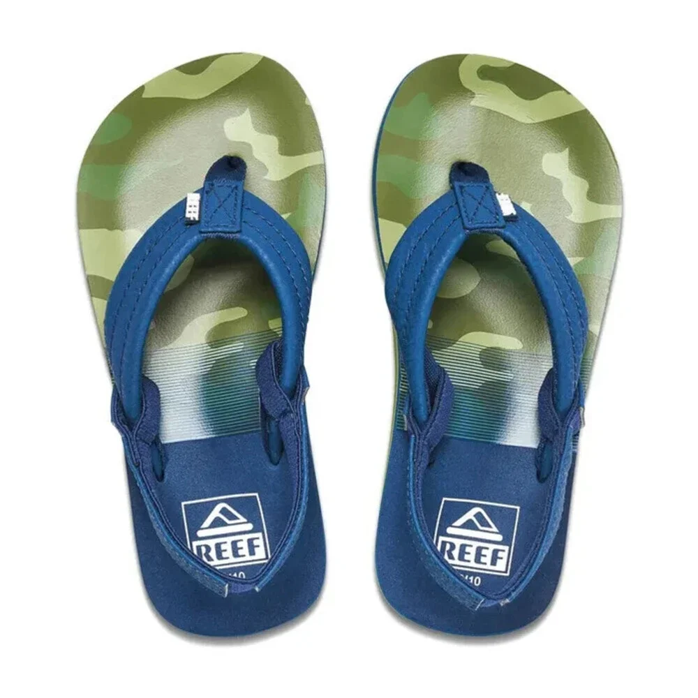 Reef Little Ahi CJ2082 Flip Flop Toddler US 4 Navy Camo Slip On Sandals JOBB2087